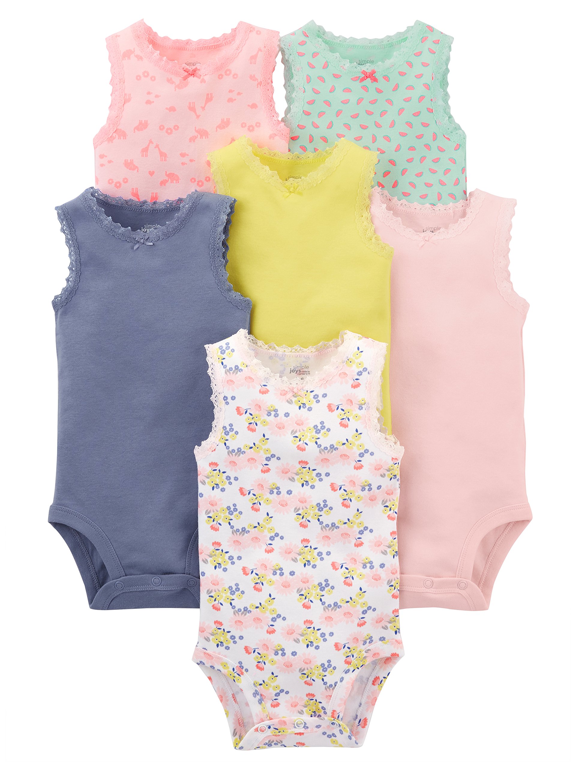 Simple Joys by Carter's baby-girls 6-pack Short-sleeve Bodysuit