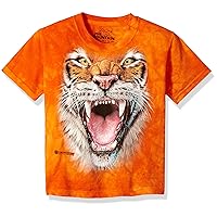 The Mountain boys Roaring Tiger Face T Shirt, Orange, X-Large US