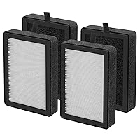 4 Pack LV-H128 Replacement Filter Compatible with LEVOIT LV-H128 / PUURVSAS (HM669A) / ROVACS (RV60) Air Purifier, 3-in-1 H13 Ture HEPA and Activated Carbon Filters, Replace Part #LV-H128-RF