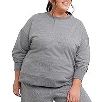 Hanes womens Originals French Terry Sweatshirt, Lightweight Fleece Pullover Sweatshirt, Available in Plus