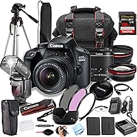 Canon EOS 4000D (Rebel T100) w/EF-S 18-55mm + 128GB Extreme Speed Card, Camera Case, Tripod,TTL Speedlite, Spare Battery, Filter Kit, and More (Extreme Pro-Bundle)
