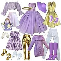 Clothes Deluxe Fashion Pack for 11.5 inch - 12 inch Fashion Doll Purple Gold Set Lilly