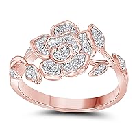 Brilliant Round Cut Bezel Set Solitaire Simulated White Diamond 14k Rose Gold Finish Engagement Wedding Bridal Ring Set