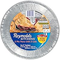 Reynolds Kitchens Disposable Pie Pans with Lids, 9 Inch, 2 Count, (Pack of 3) 6 Pans Total