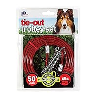 Prevue Pet Products 2124 Medium-Duty 50' Tie-Out Cable Trolley Set