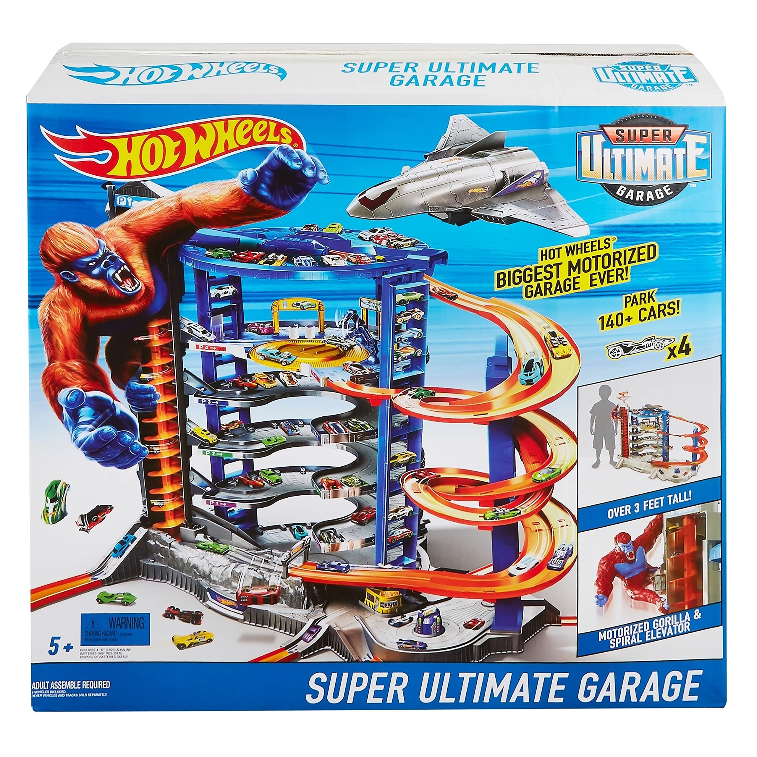 Mua Hot Wheels Track Set with 4 1:64 Scale Toy Cars, Over 3-Feet Tall  Garage with Motorized Gorilla, Storage for 140 Cars, Super Ultimate Garage  ​​​​ trên Amazon Mỹ chính hãng 2023 | Fado