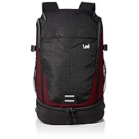 Lee Backpack, Waterproof Rain Cover Included, Double Layer, Lightweight, Multi-functional, Large Capacity (PC Storage), Wine