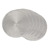 DII Woven Placemats Collection Metallic Round Placemat Set, 15