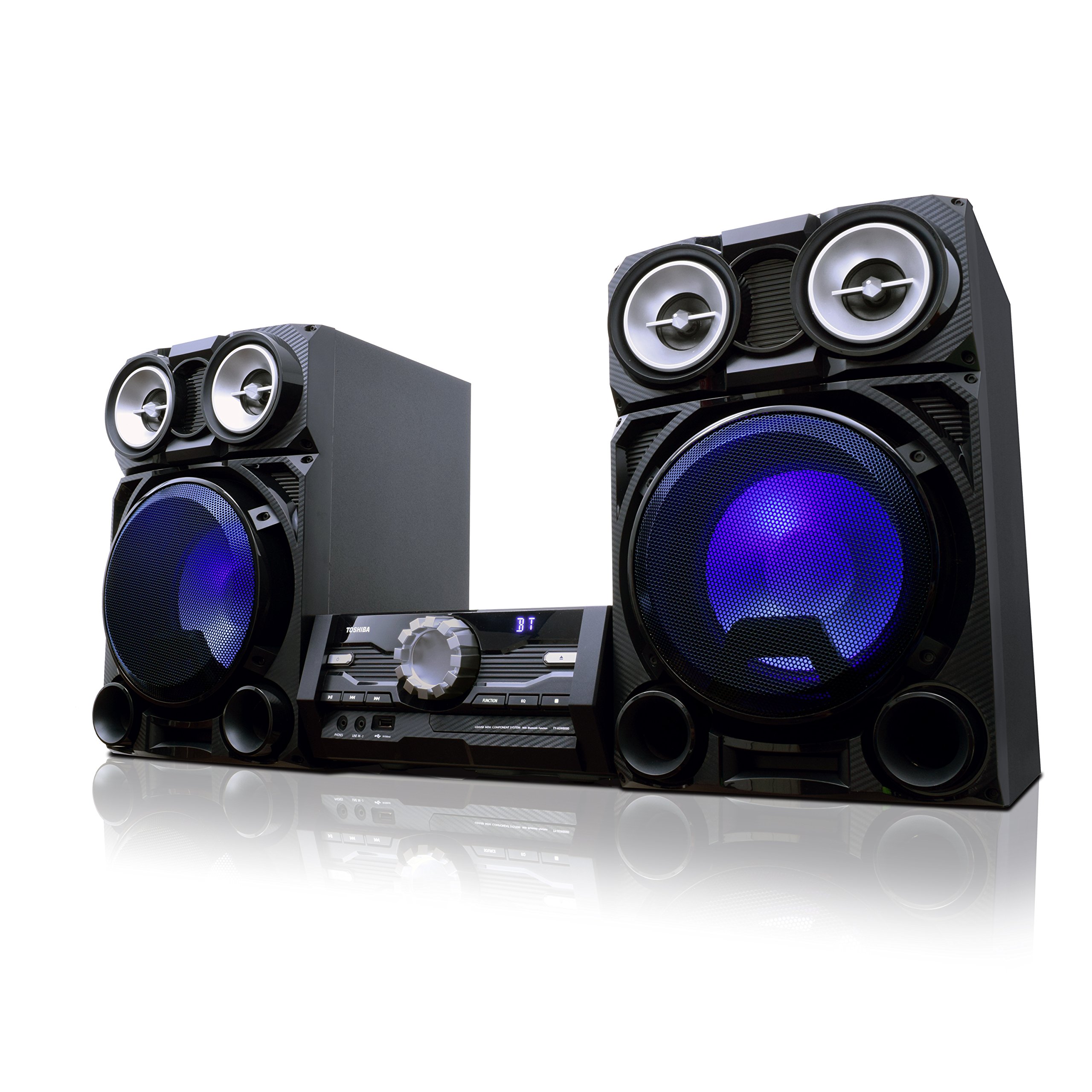 Toshiba TY-ASW8000 800 Watt Bluetooth Stereo Sound System: Wireless Mini Component Home Speaker System with LED Lights