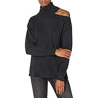 The Drop Women's Josephine Long-Sleeve Cutout Loose Turtleneck Sweater