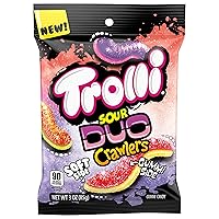Trolli Sour Brite Duo Crawlers Candy, 3 Ounce Bags (Pack of 12)