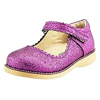 Girl's Party Dress Classic Mary Jane Shoes Glitter Purple Color Toddler Size