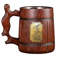 Green Dragon Beer Mug, 22 oz, Gamer Gift, Green Dragon Wooden Beer Stein, Beer Tankard, Hobbit Mug, Gift for Him