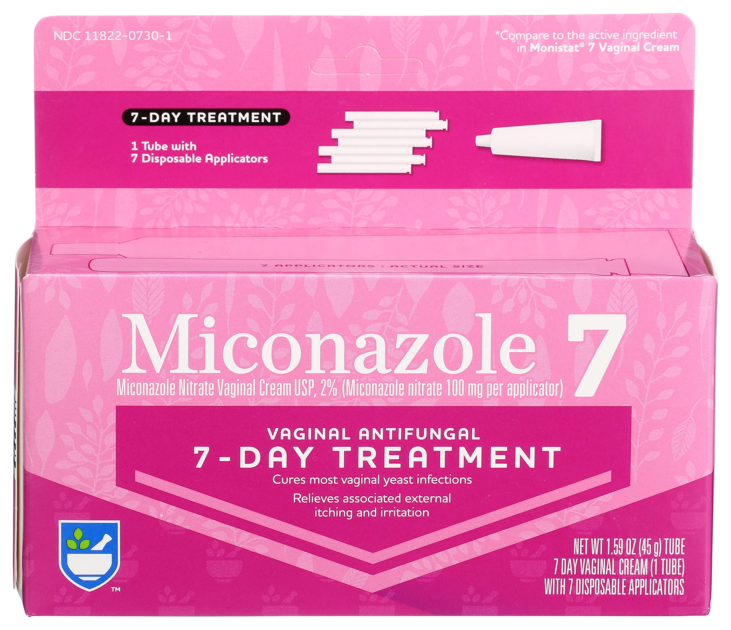 Rite Aid Miconazole 7, Miconazole Nitrate Vaginal Cream, USP 2% | 7 Day Treatment | Antifungal Cream | Feminine Care | Yeast Infection Treatment for Women | Female Hygiene Products | Feminine Itch (Packaging May Vary)