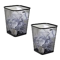 Mind Reader Mesh Trash Can, Waste Paper Basket, Square, Office, Metal Mesh, 9.75