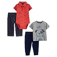 Baby Boys' 4-Piece Bodysuit, Top, and Pant Set