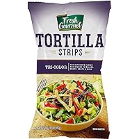Fresh Gourmet Tri | Color Tortilla Strips | 1 Pound | Low Carb | Crunchy Snack and Salad Topper