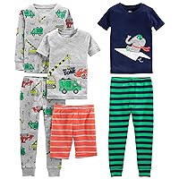 Baby Boys' 6-Piece Snug Fit Cotton Pajama Set