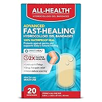 All Health Advanced Fast Healing Hydrocolloid Gel Bandages for Fingers & Toes, 16 ct and Regular, 20 ct | 2X Faster Healing First Aid Blisters or Wound Care