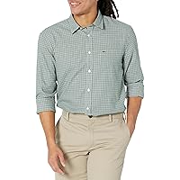 Lacoste Men's Long Sleeve Regular Fit Checkered Button Down Shirt