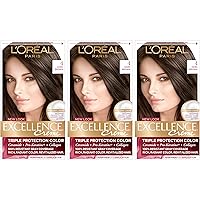 Excellence Creme Permanent Hair Color, 4 Dark Brown (Pack of 3)