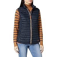 camel active Women's Short Lightweight Quilted Vest with Elastic Cuffs
