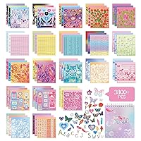 12 Sheets Kpop Photocard Korean Stickers, Colorful Heart Star Bubble Style  Glitter Scrapbook Stickers Self Adhesive Decorative Deco Sticker for Water