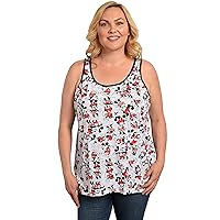 Disney Womens Plus Size Tank Mickey & Minnie Mouse All Over Print