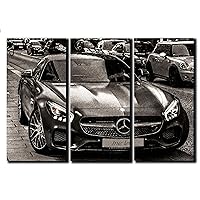 Large 3 Piece Sports Car Gt Wall Art Decor Picture Painting Poster Print on Canvas Panels Pieces - Sport Car Theme Wall Decoration Set - Supercar Wall Picture for Showroom Office 22 by 33 in
