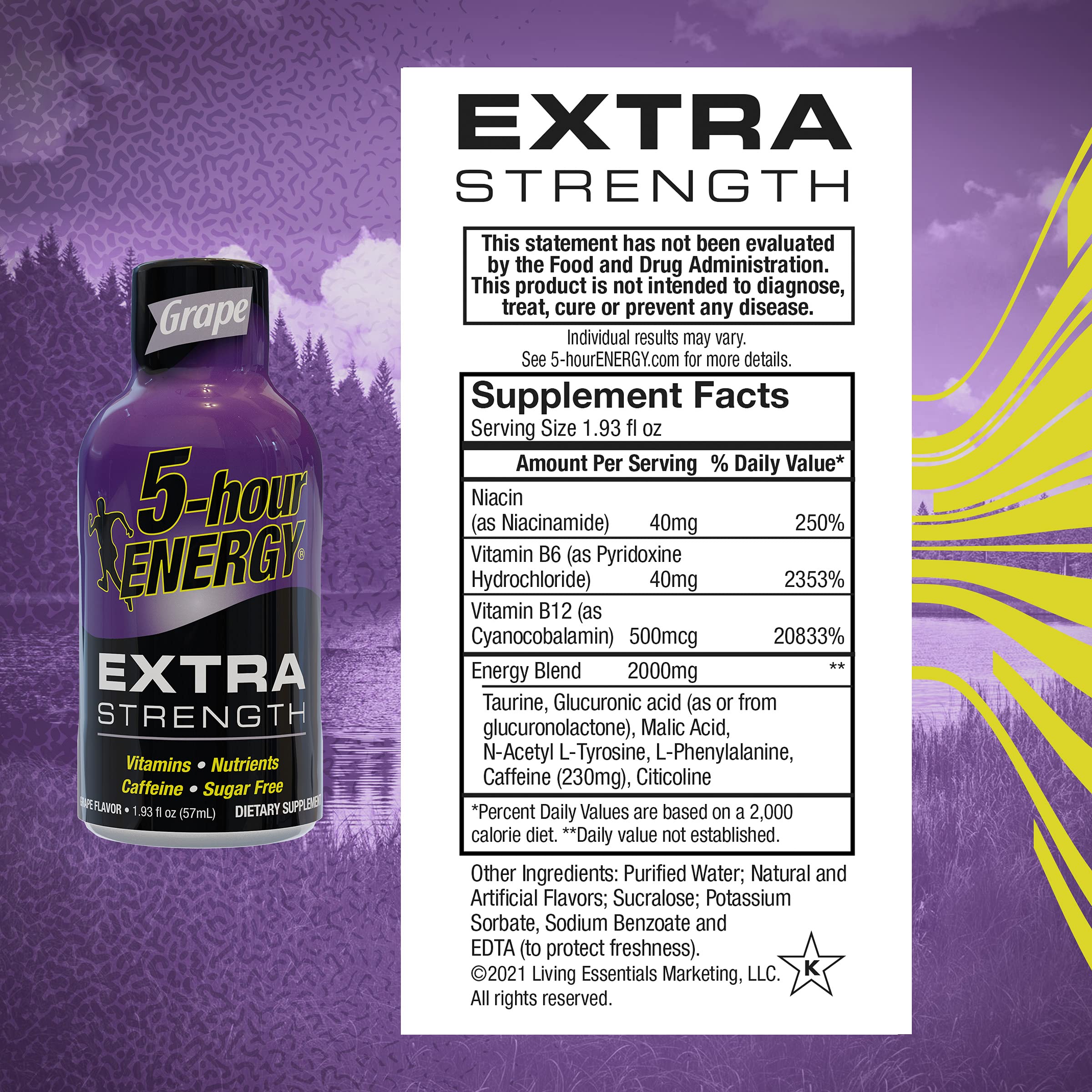 5-Hour ENERGY Shots Extra Strength, Grape Flavor - 30 Count