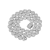 TOPGRILLZ Tennis Necklace for Women Silver Chain Choker Necklace 1Row 10mm 14K Gold Plated Cubic Zirconia Tennis Link Chain for Men 16/18/20/24inches