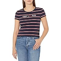 Tommy Hilfiger Women's Adaptive Tommy Jeans T Shirt With Magnetic Closure at Shoulders