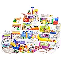 Learning Materials Language Builder 12 Box Set of Noun Flash Cards Photo Vocabulary Autism Learning Products 12 Boxes, 1650 Cards, Blocks, Beads, 64 Realistic 3D Items, Medium (SLM988)