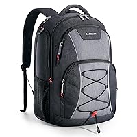BAGSMART Unisex Laptop Backpack, 15.6-inch Anti-Theft, Water Resistant, With USB Charger Hole, Black