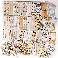 200 Pieces Vintage Scrapbook Supplies Pack for Junk Journal Planners DIY Paper Stickers Vintage Ephemera Pack Decoupage for Art Journaling Bullet Craft Notebooks Collage Aesthetic Gifts (Plant)