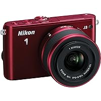 Nikon 1 J3 14.2 MP HD Digital Camera with 10-30mm VR 1 NIKKOR Lens (Red)
