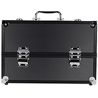 Caboodles Primped & Polished 6 Tray Train Case, Dark Gray, 5.6 Pound