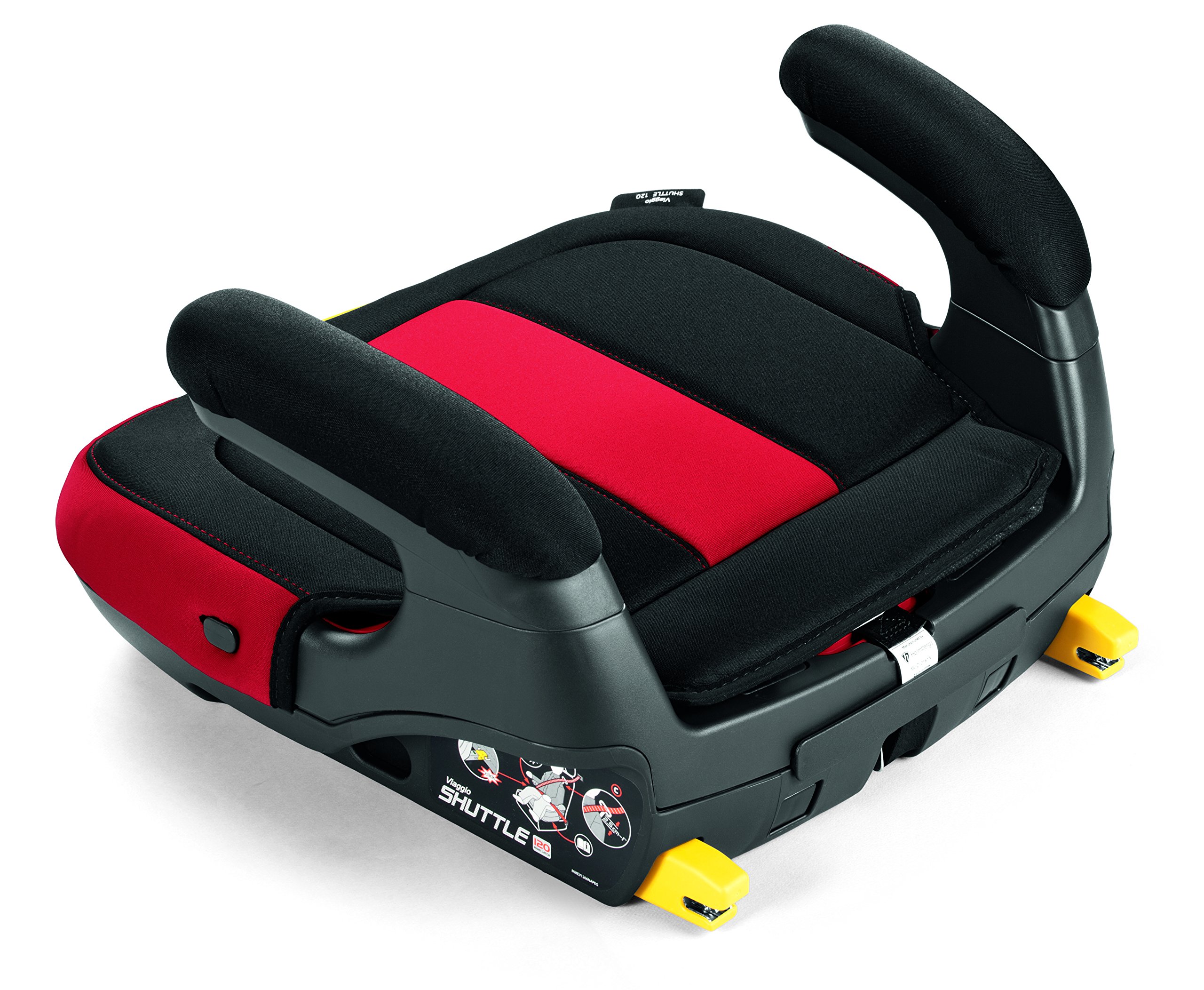 Peg Perego Viaggio Shuttle - Booster Car Seat - for Children from 40 to 120 lbs - Made in Italy - Monza (Black & Red)