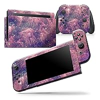 Compatible with Nintendo Switch Joy-Con Only - Skin Decal Protective Scratch-Resistant Removable Vinyl Wrap Cover - Vibrant Sparkly Pink Nebula