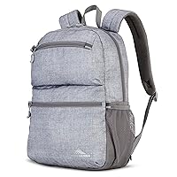 High Sierra Abbreviate Backpack, Laptop Bookbag for Travel, Silver Heather, One Size