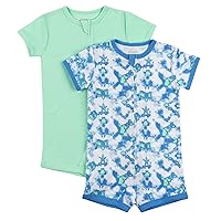 Hanes Unisex-Baby Hanes Baby Rompers, Ultimate Zippin Short Sleeve Romper For Boys & Girls, 2-Pack