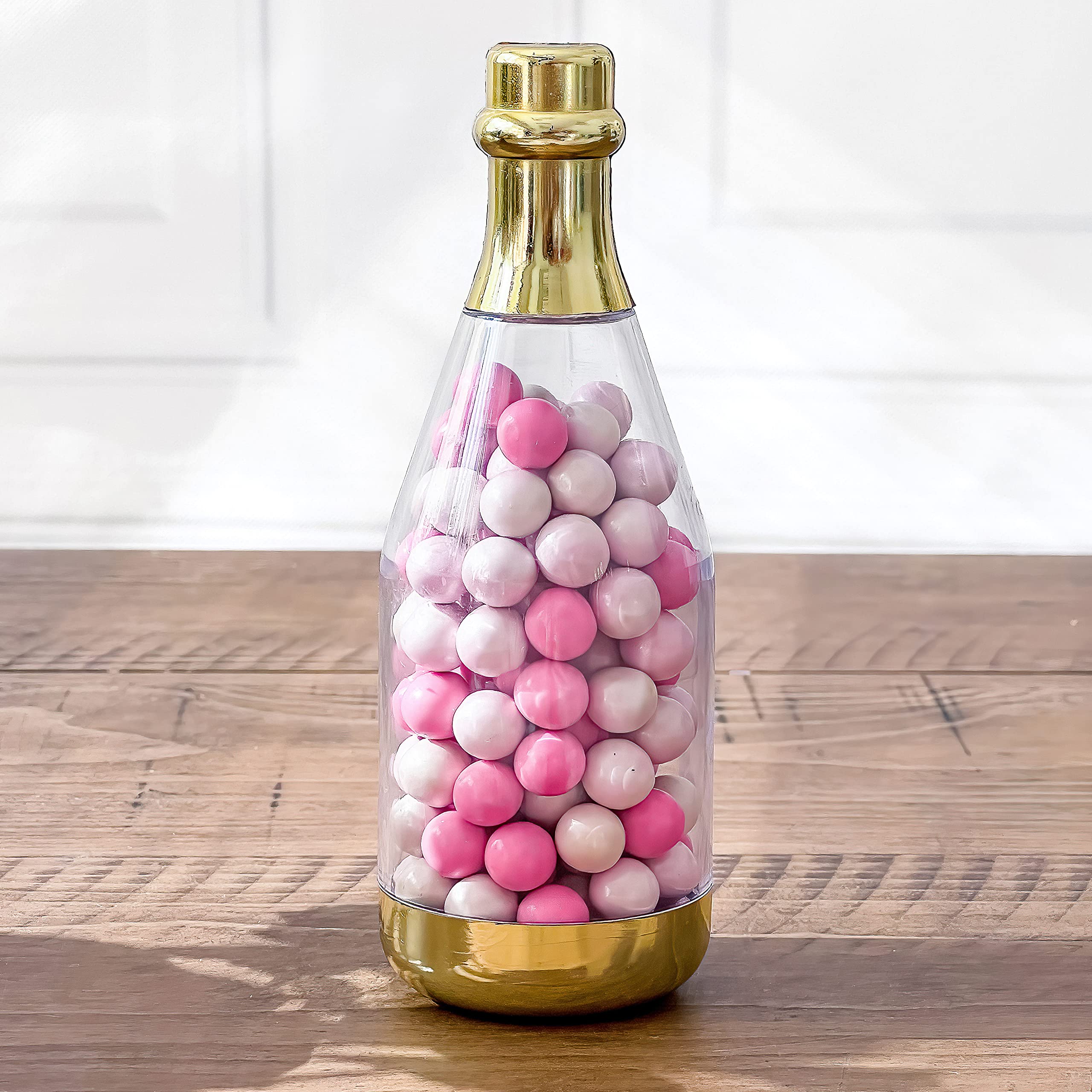 Kate Aspen Gold Metallic Mini Champagne Bottle Container (Set of 12) DIY Favor, Medium, Adult Party Favours