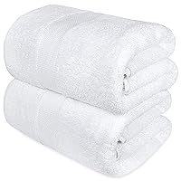 Luxury White Bath Towels Large - Circlet Egyptian Cotton | Highly Absorbent Hotel spa Collection Bathroom Towel | 30x56 Inch | Set of 2
