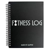 Fitness Journal Workout Planner for Men & Women - A6 Sturdy Workout Log Book to Track Gym & Home Workouts - Black Fitness Planner to Track Goals, Weight Loss and PR’s