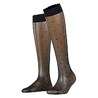 FALKE Women's Dot 15 Denier Knee-High Socks, Patterned Stockings, Casual and Dress, Ultra Sheer Fine Mesh, Nylon