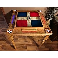 Dominican Republic Domino Table with The V Full Flag -MVP