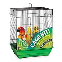 Prevue Hendryx 91321 Square Roof Bird Cage Kit, Black and Green, 5/8