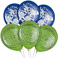Vibrant Blue & Green Mutant Mayhem Latex Balloons - 12