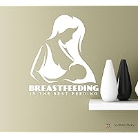 Breastfeeding is The Best Feeding 22x18.9 White Vinyl Wall Art Inspirational Quotes Decal Sticker