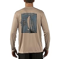 Island Lifestyle Wanderlust Men's UPF 50+ UV Sun Protection Long Sleeve T-Shirt X-Small Tan